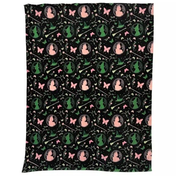 Wicked Blanket Witches Silhouette Print Throw Blanket Wicked Movie Throw Blanket - Picture 1 of 3
